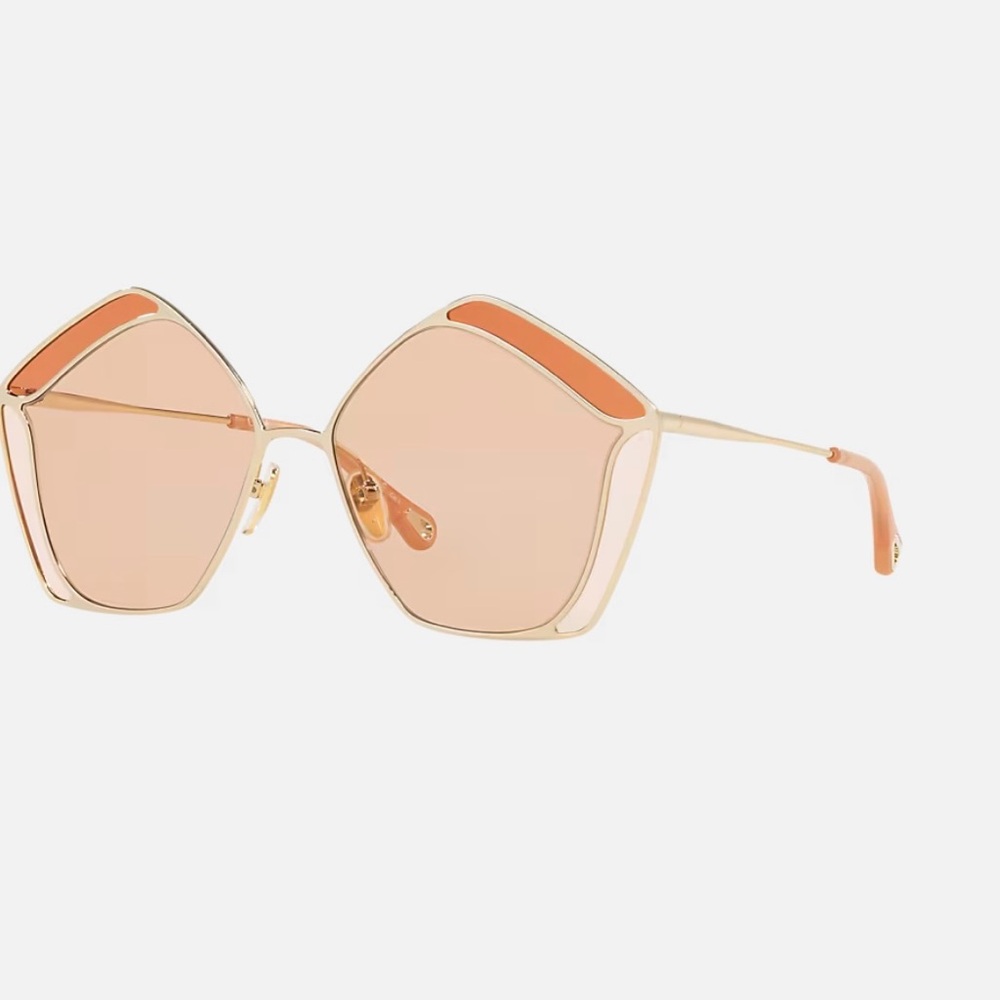 Chloé CH0026S Gemma Metal and Acetate Pentagon-Frame Sunglasses